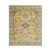 8' x10'  Gold Burnt Orange Blue Color Hand Knotted Indo Oushak  100% Wool Traditional Oriental Area Rug